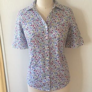 💛💜❤️💙Talbots Floral Button Down Shirt 8P